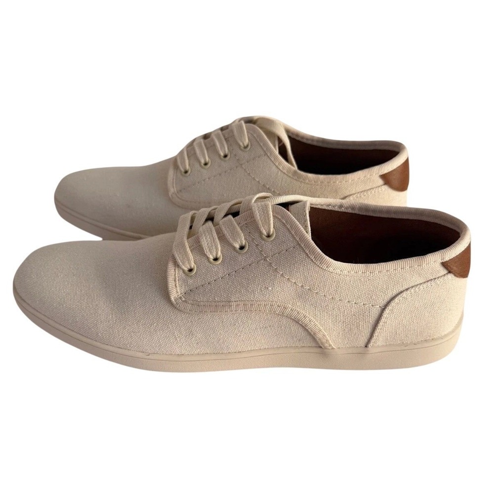 Steve Madden Fenta Men's Size 11.5 Fabric Fashion Sneakers Lace-up Low Top Cream